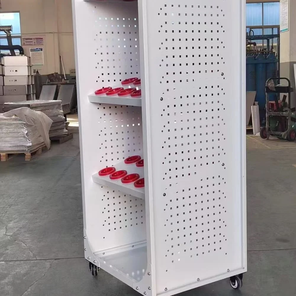 

Heavy-Duty 2-Row White Tool Cabinets With Knife Features