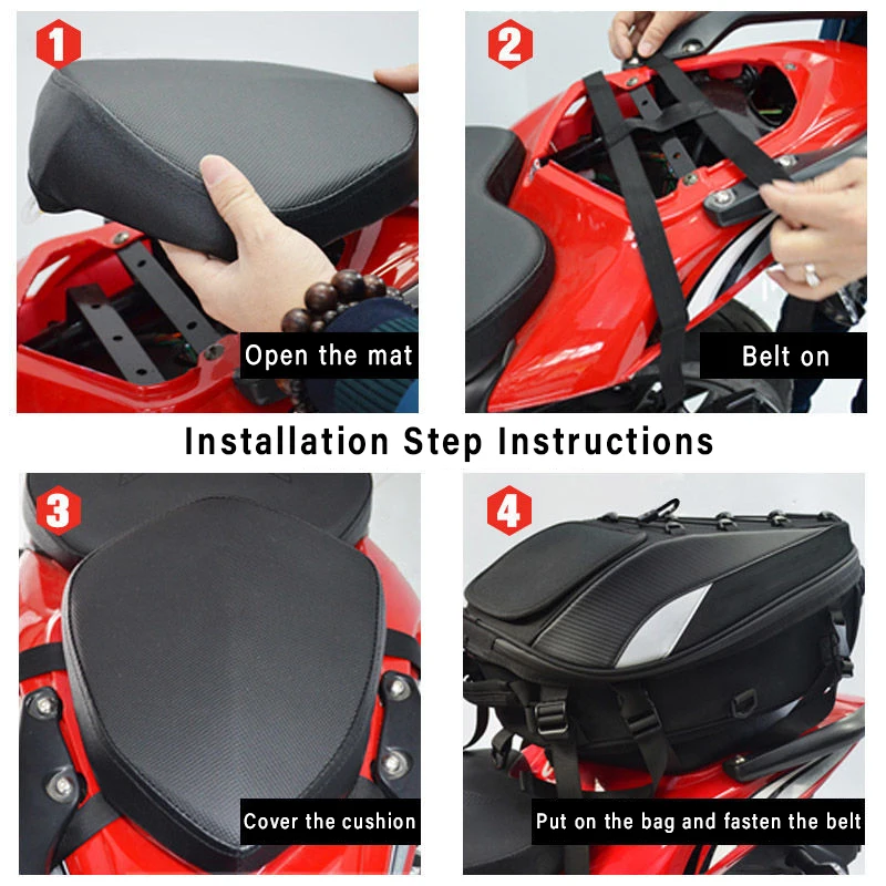 PAXTON Waterproof Motorcycle Tail Bag Multifunction Motorcycle Rear Seat Bag High Capacity Motorcycle Bag Rider Backpack