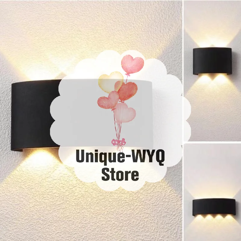 LED Wall Sconces Modern Indoor Outdoor Lamp,Black Up Down Wall Mount Lights For Living Room Hallway Bedroom Decor 1PC