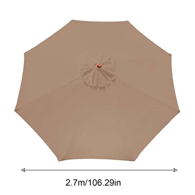 Patio Umbrella Replacement Canopy Fabric Garden Parasol Canopy Replacement Cover for 3m 8 Bones  UV Block Outdoor Sun Umbrella