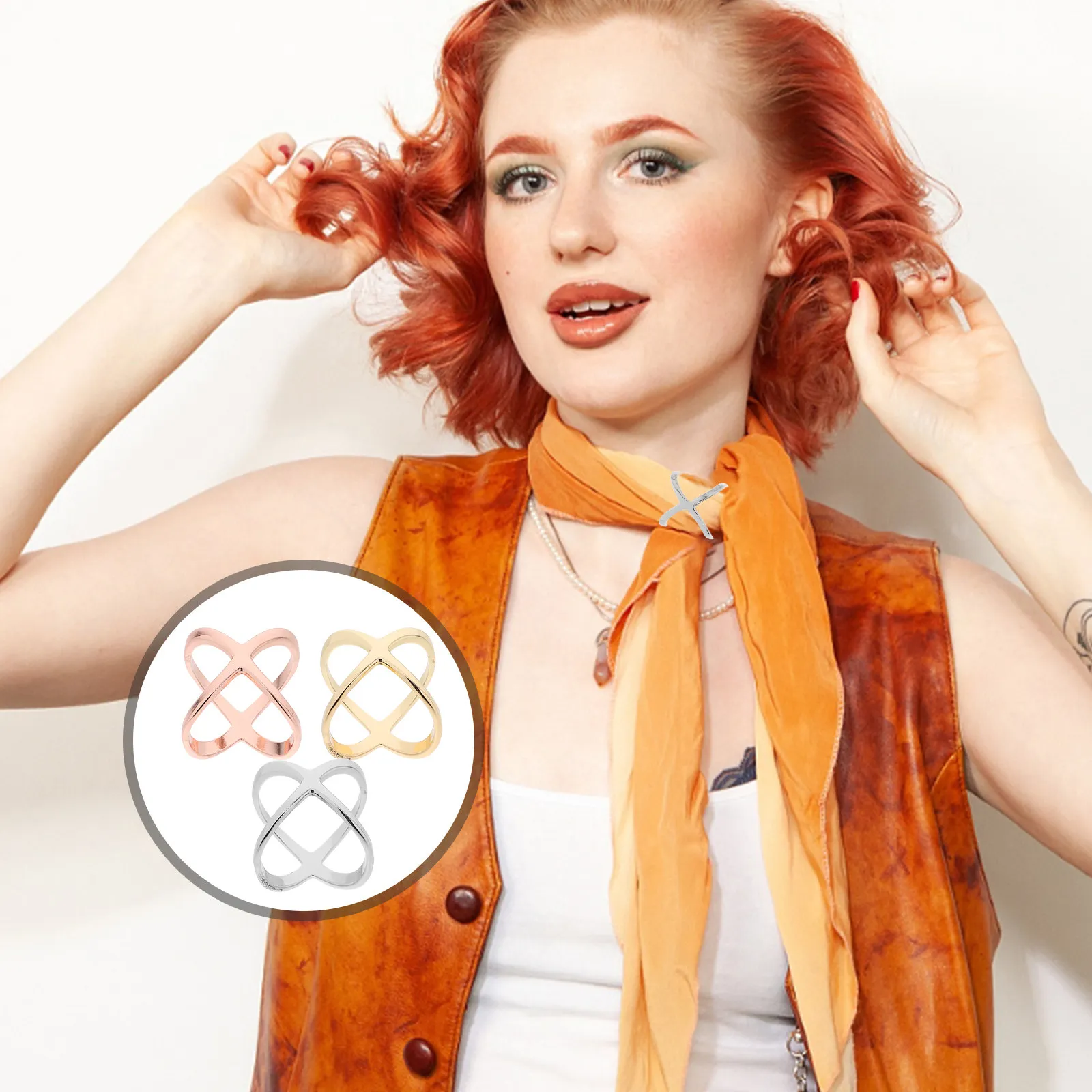 

Набор из 3 металлических зажимов для шарфов и кардиганов, маленькие X-образные булавки-пряжки для шалей, элегантные клипсы для кардиганов для женщин