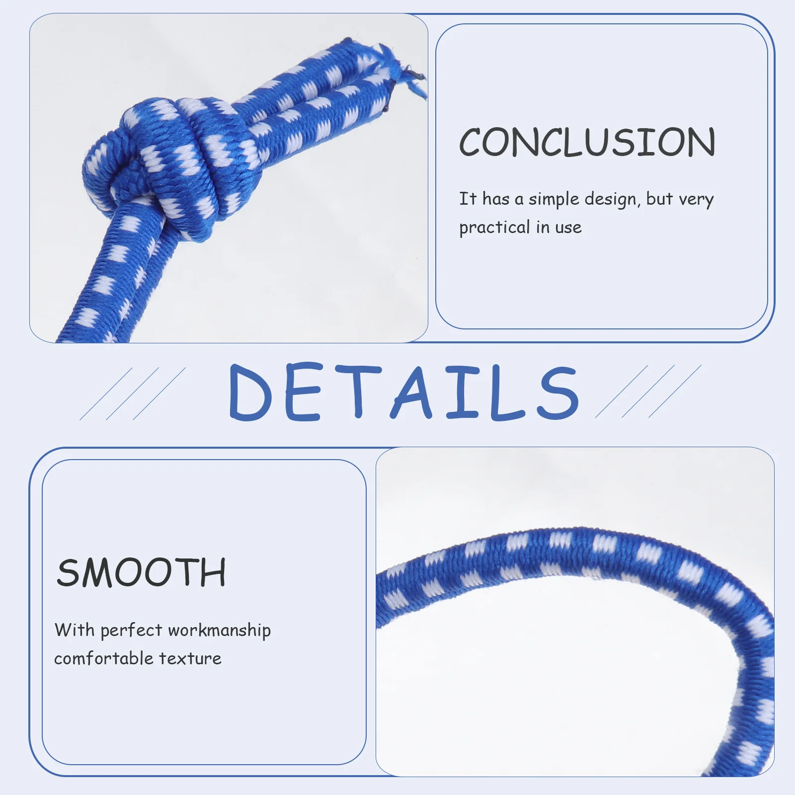 حبل القفز المضحك باللونين الأزرق والأبيض للأطفال، خفيف الوزن وعملي للاستخدام المنزلي والمدرسة، هدية للتمرين الرياضي