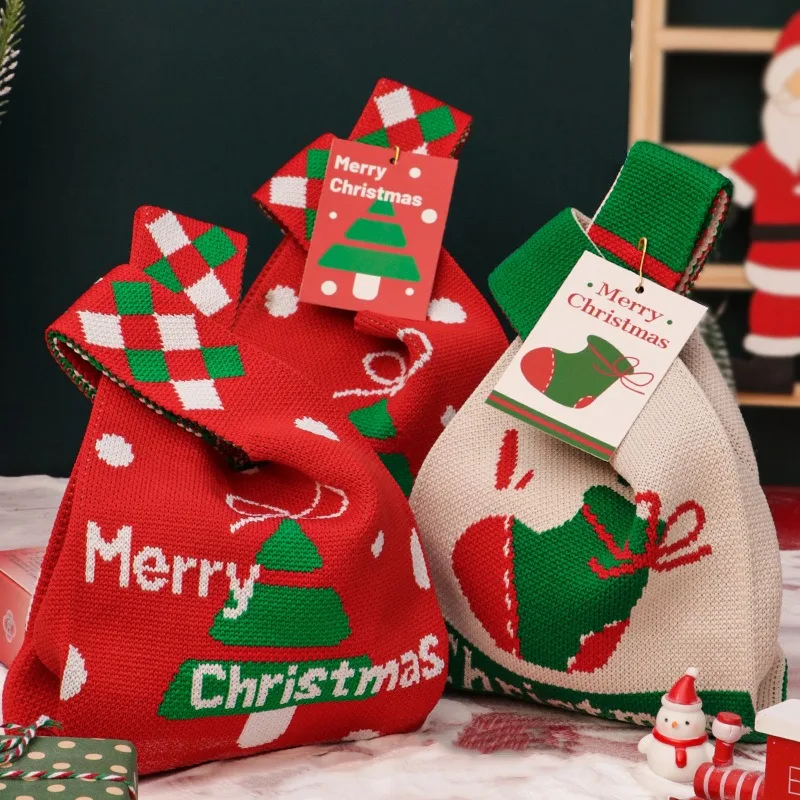 Petit sac cadeau de Noël, paquet de Noël, sac d'emballage en lin pour pommes, accessoires, décorations de Noël, boîte mystère, cadeaux du Nouvel An 2026