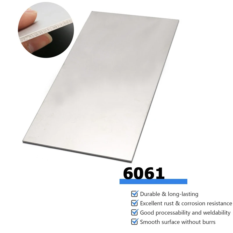 6061 Aluminum Plate Flat Sheet Silver Anodized Aluminum Alloy Plate Thickness 3mm 6mm 10mm 297x420mm 210x297mm