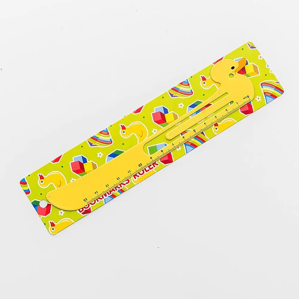 Metal Drafting Tool Cute Cartoon Metal Bookmark Ruler with High Strength Measuring Scale Adorable School Supplies for Students