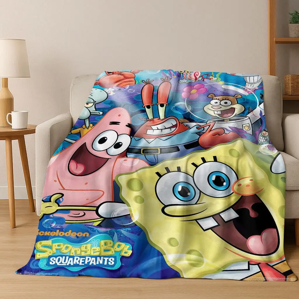 الكرتون S-سبونجبوب سكوير باتريك ستار الفانيلا بطانية لينة رمي بطانية للسرير غرفة نوم غرفة المعيشة السفر نزهة هدية #1