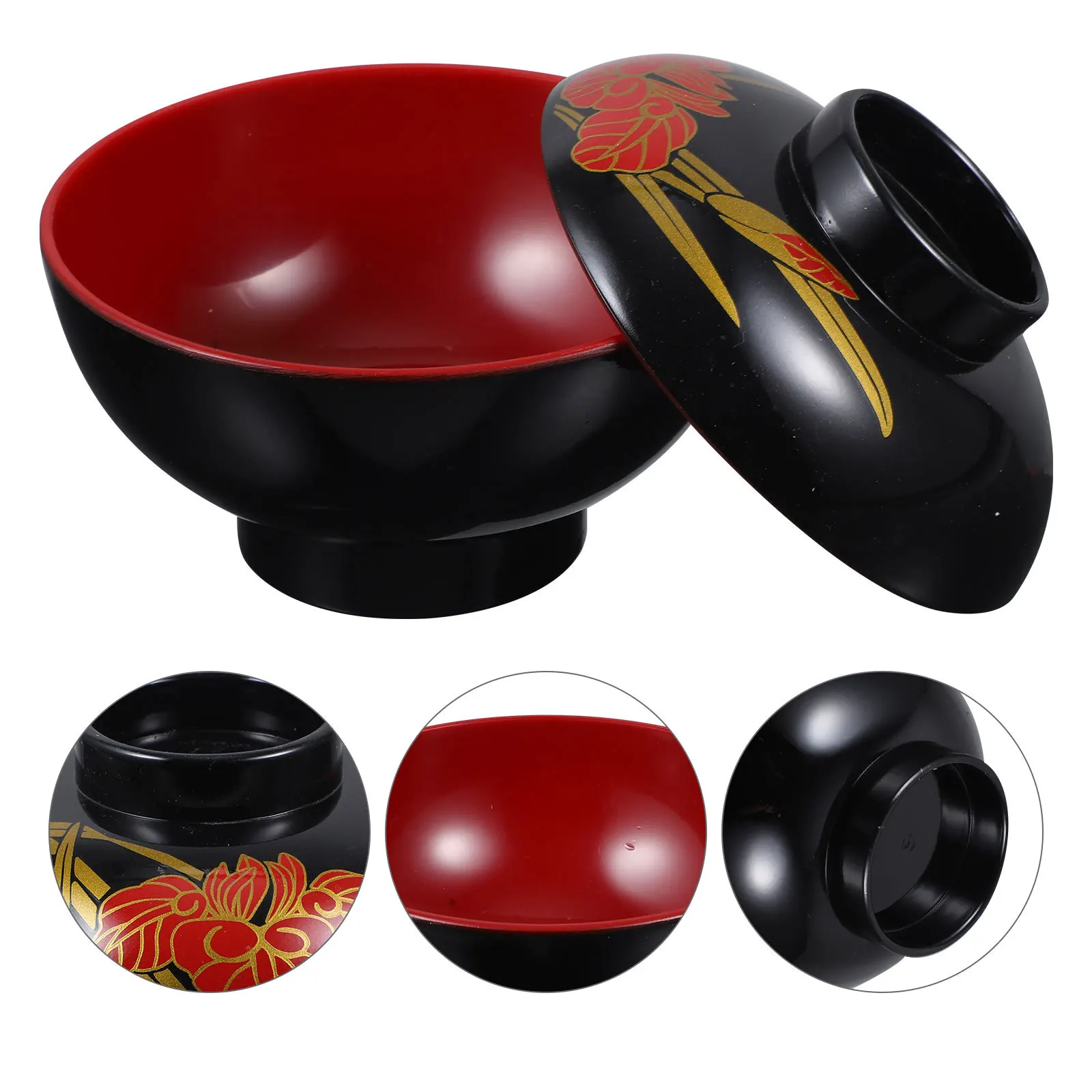 

Japanese Soup Bowl with Lid Perfect Size for Rice Noodle Ramen Fruit Salad Household Kitchen Use Multi-Function Food Service