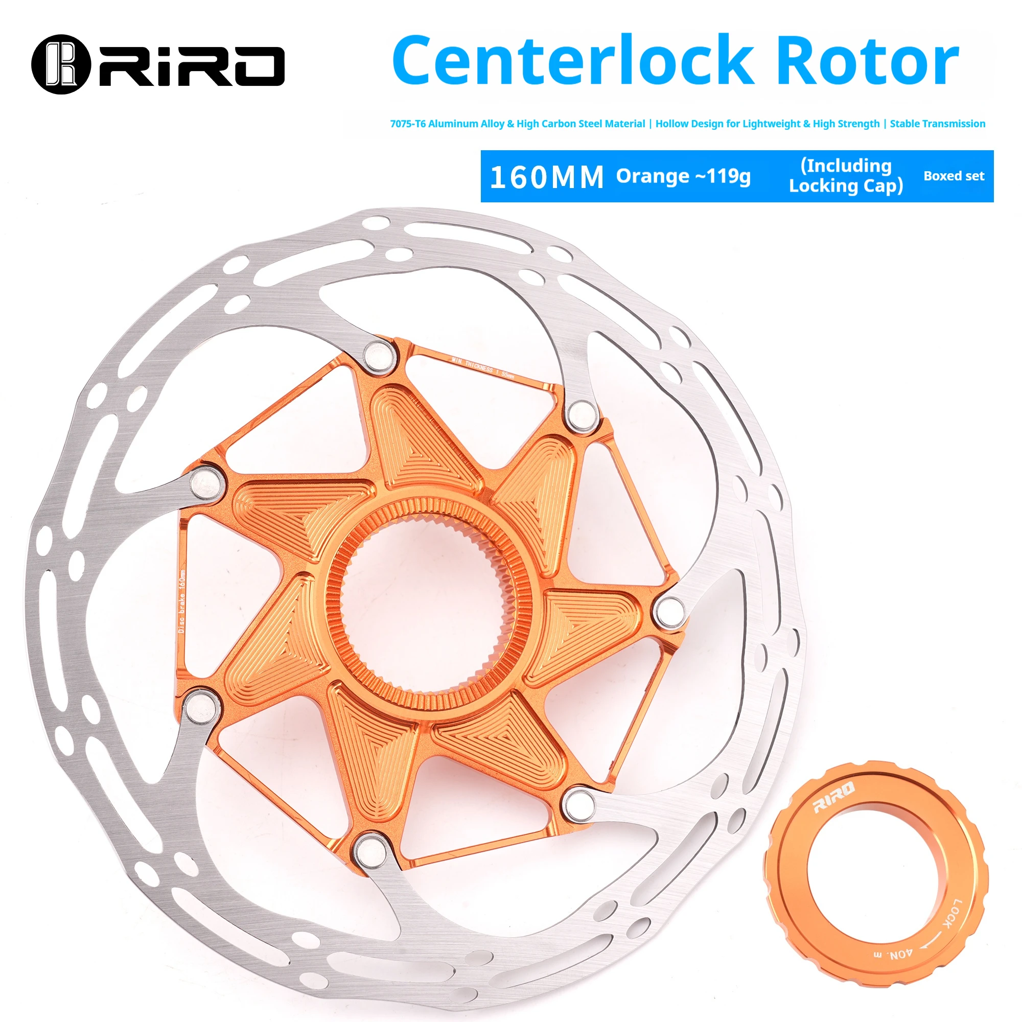 RIRO Fahrrad-Mittelsperre, 140 mm/160 mm, hohle Wärmeableitung, Windbrechung für Rennrad, Mountainbike, Scheibenbremse, Zubehör