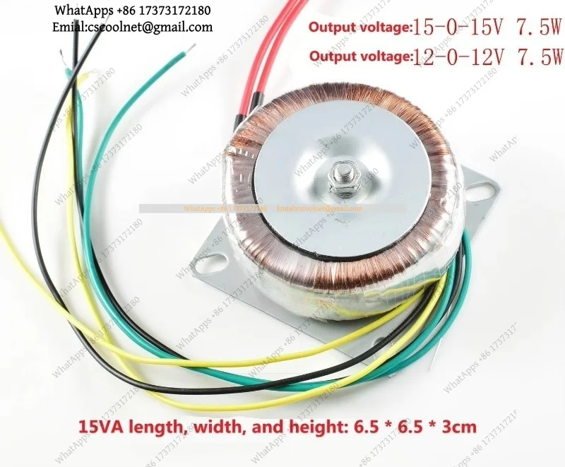 DAC Pre-Stage Dedicated Pure Copper Toroidal Transformer 15VA Dual 15V Dual 12V Electronic Component