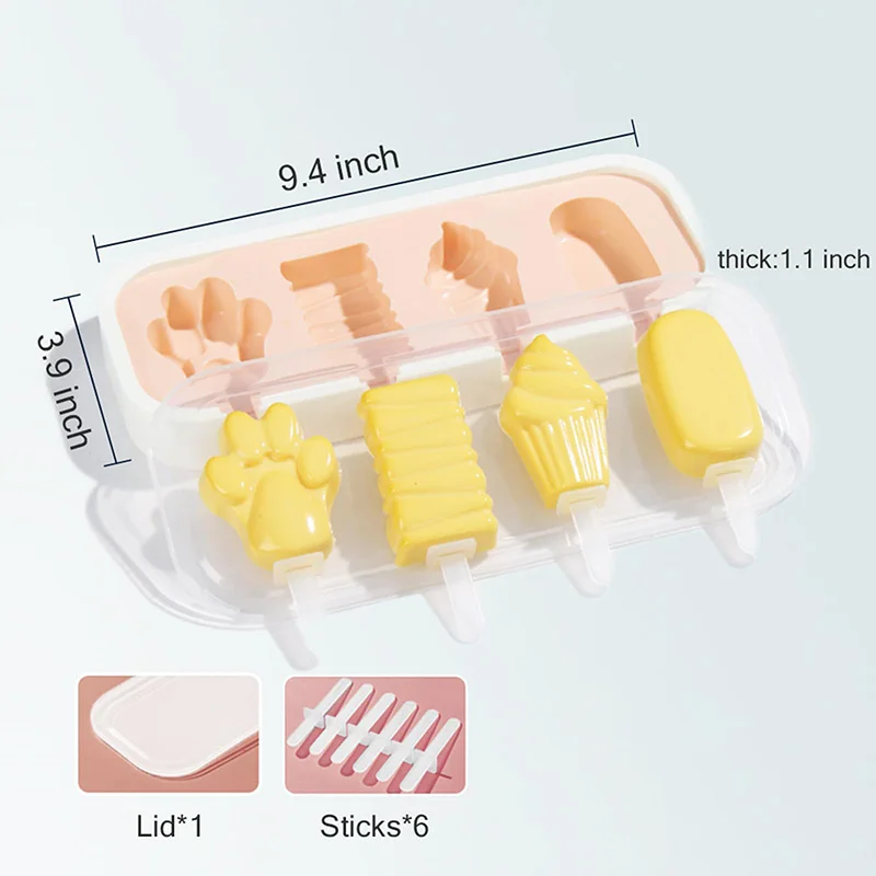 Popsicles Molds Kids Baby Cute Shapes Silicone Mini Popsicle Molds BPA Free Reusable Ice Cream Mold Popsicle Maker Homemade Set