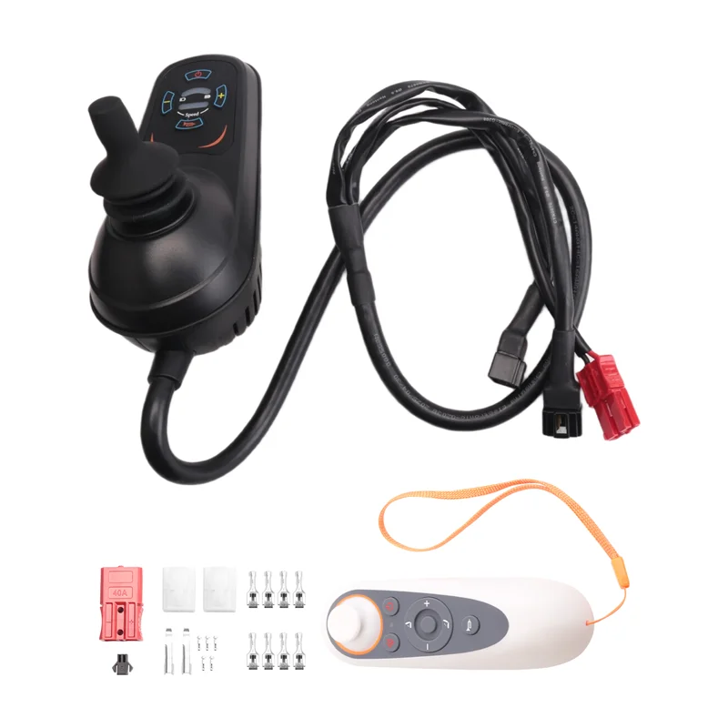 

Двойной привод, щеточный контроллер двигателя, 24 В для использования в помещении, электрическая инвалидная коляска, велосипед, джойстик вперед и назад, максимальный ток 45 А