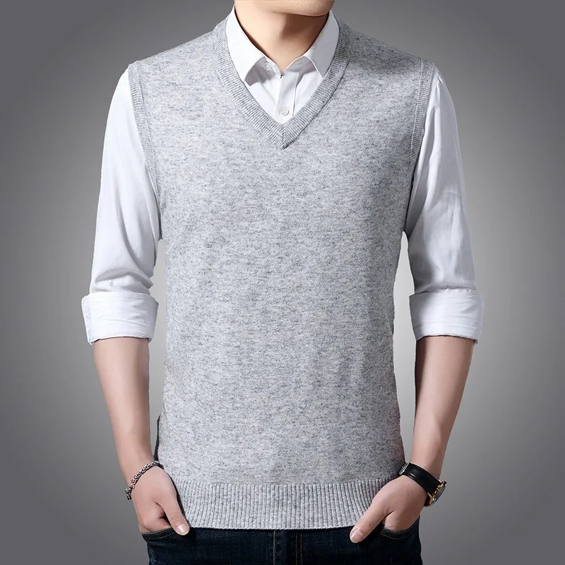 Hot Sale Sweater Vests for Man Warm Winter Casual Business Interior Waistcoat Men Cardigan Knitted Sweaters Autumn Tops Clothing