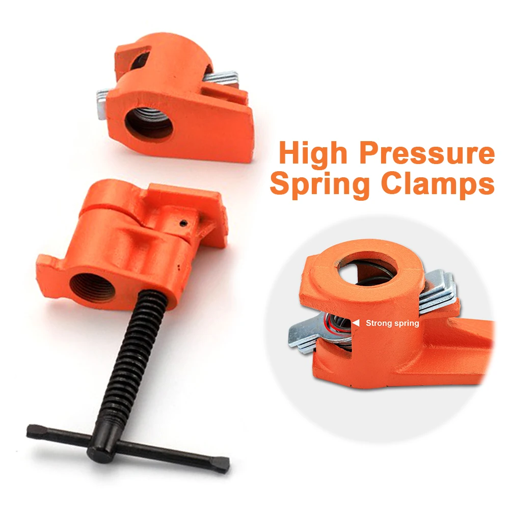 

3/4in Wood Gluing Pipe Clamp Set Water Pipe Splice Clamp Heavy Duty Woodworking Pipe Clamp Multifunctional for Home Improvement