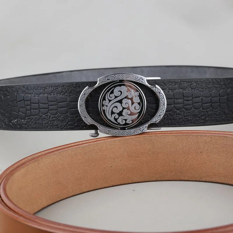 ceinture-en-cuir-de-vache-veritable-pour-homme-motif-crocodile-boucle-ovale-fabriquee-a-la-main-importee-d'italie-ceinture-en-cuir-de-vache-de-premiere-qualite-304-stain