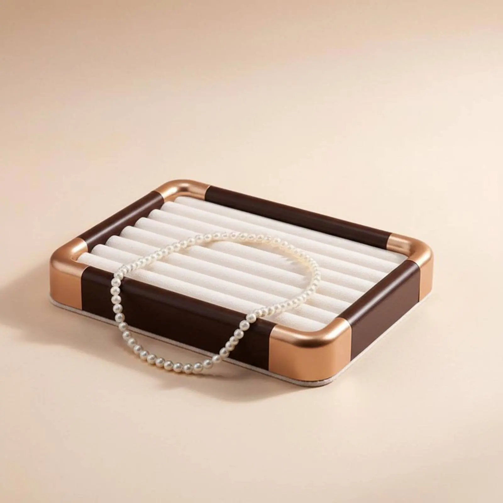 Jewelry Display Tray Vintage Design Band Display Tray Flat Jewelry Dish Walnut Color Professional Presentation for Shop Counter