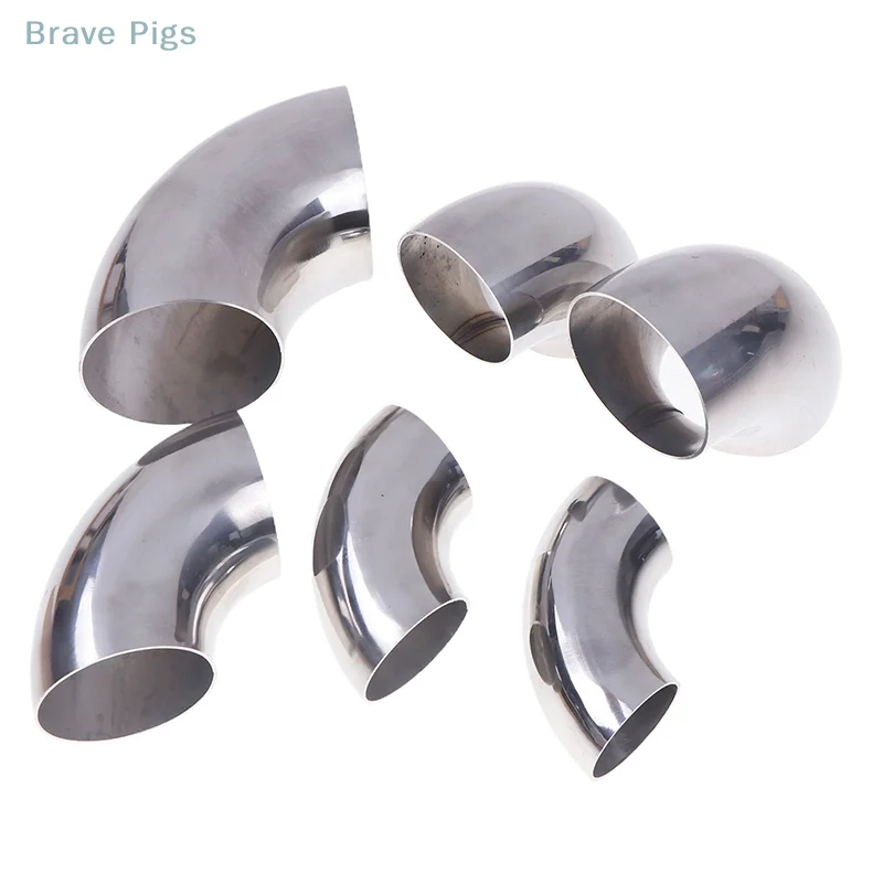 304 Stainless Steel Elbow 90 Degree Angle Elbow 1.5mm Thick 51m 60mm 63mm 76mm Sanitary Butt Welding Automobile Exhaust Pipe