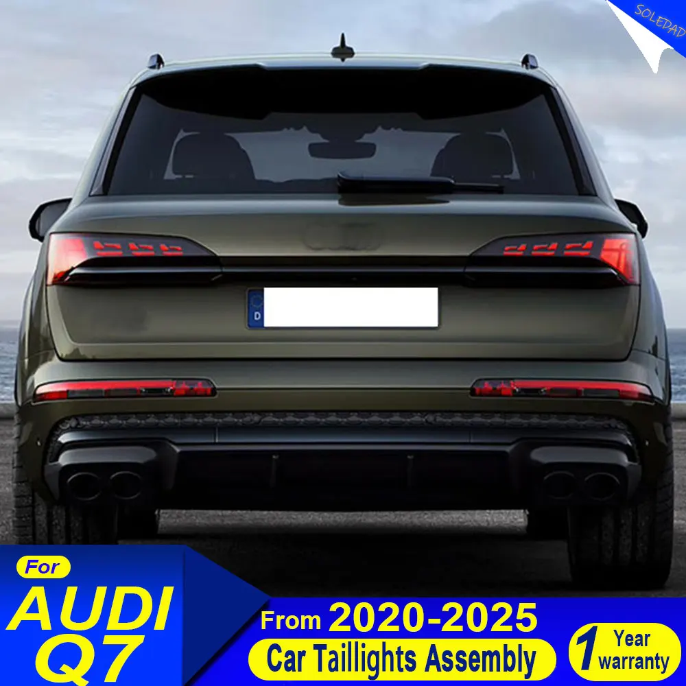 

For Audi Q7 2020 2021 2022 2023 2024 2025 Taillights Modified LED Brake Flowing Turn signal Rear Assemblies Plug and play