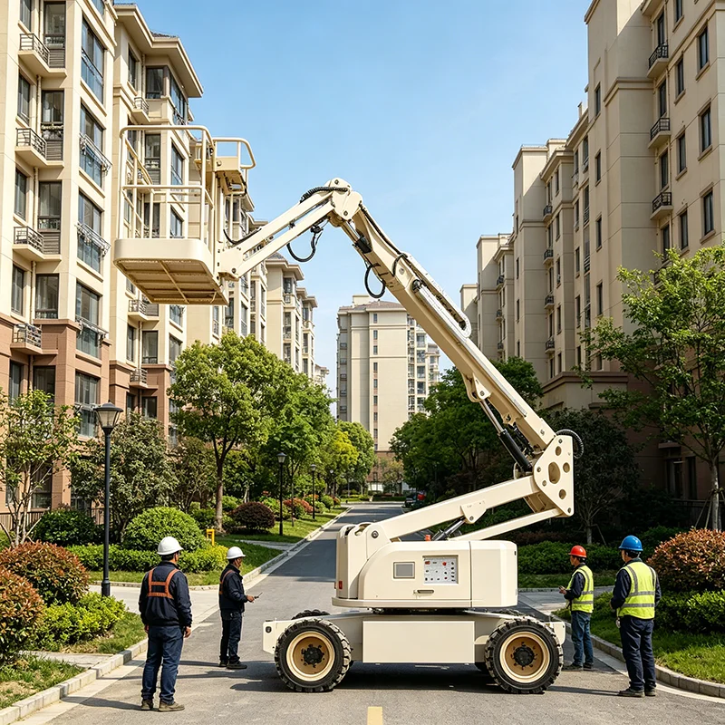 Automatic-Leveling Electric Articulating Boom Lift Long-Lasting Battery Articulating Lift