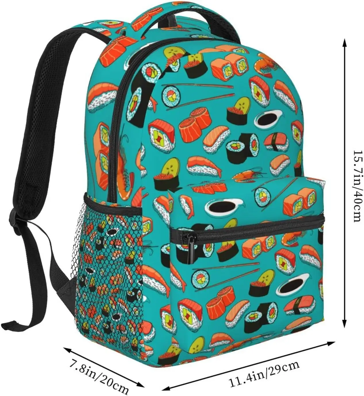 Rucksacks Large Capacity Anti-Theft Multipurpose Carry On Bag Japanese Seafood Wasabi Prawn Sushi Art Camping Outdoor Backpack