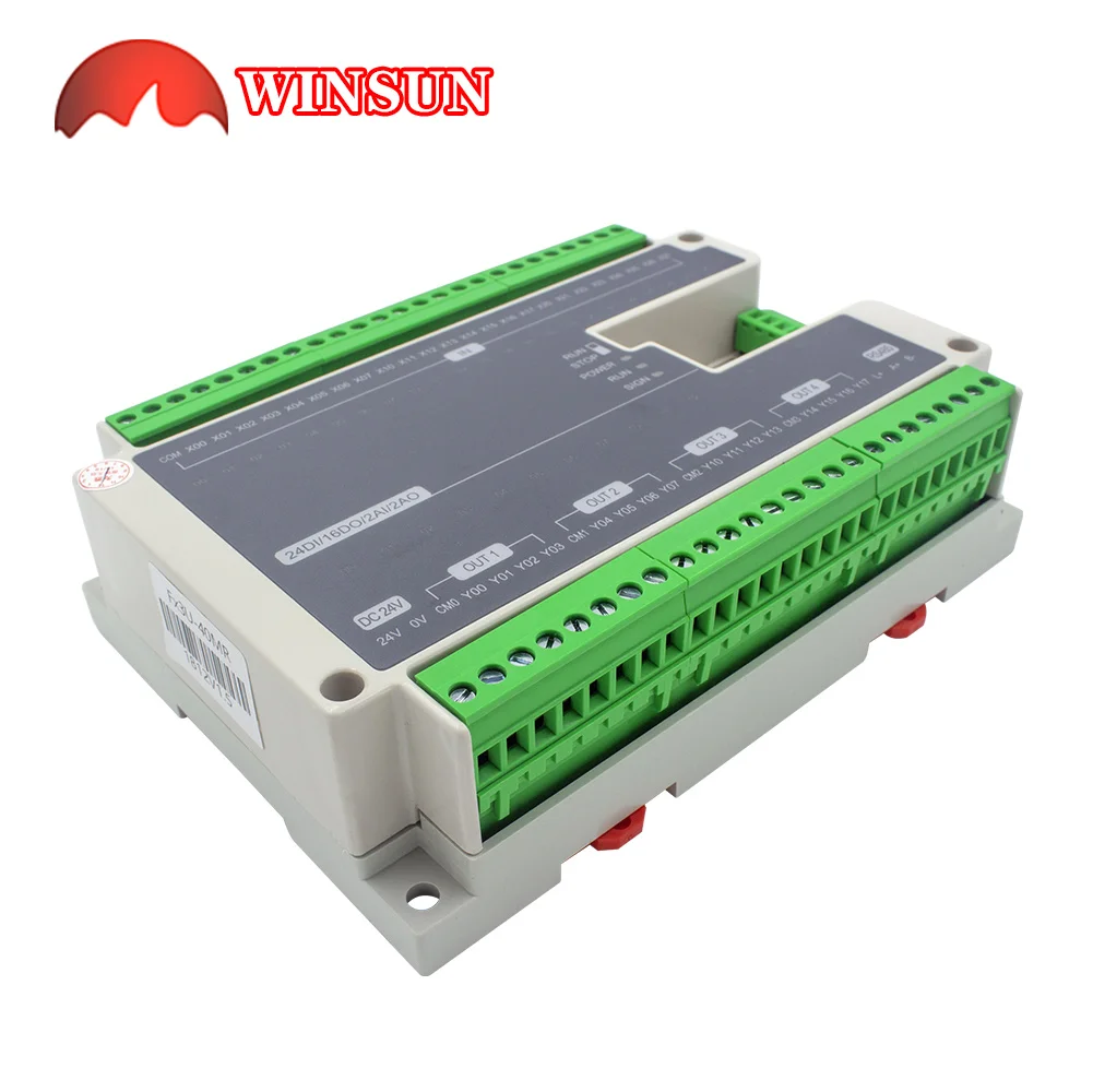 Imagem -05 - Rtc Modbus 485 24 Entrada 16 Relé Saída do Transistor 2ad Entrada Analógica 2da Saída Plc Controlador Fx3u40mr 40mt Rs485