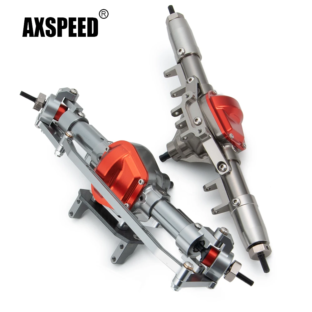 AXSPEED Complete Metal Alloy Front / Rear Axle Set for Axial SCX10 90047 JEEP Wrangler 1/10 RC Crawler Car Parts