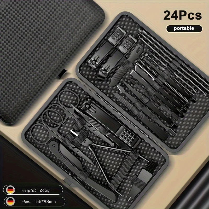8/12/15/20/24 Stuks Rvs Manicure Pedicure Set Nagelknipper Oor Lepel Snijders schaar Huishoudelijke Schoonheid Grooming Gereedschap