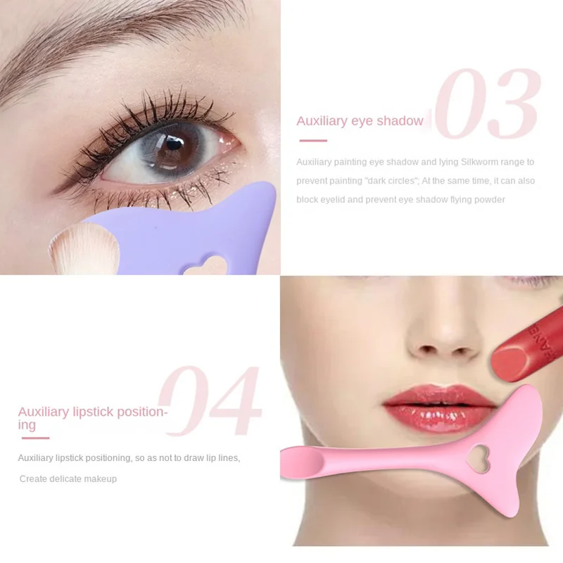 Maquillaje multifuncional, delineador de ojos, ayuda para pestañas, sombra de ojos, lápiz labial, herramientas de belleza de silicona para posicionamiento