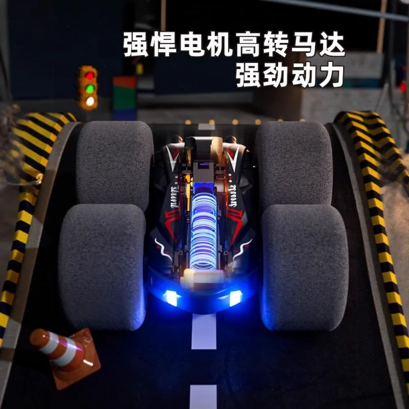 RC Stunt Car with Sponge Wheels Extreme Speed Double-Sided 360° Roll Endurance Crash Resistant Remote Control Toy Vehicle 2.4G