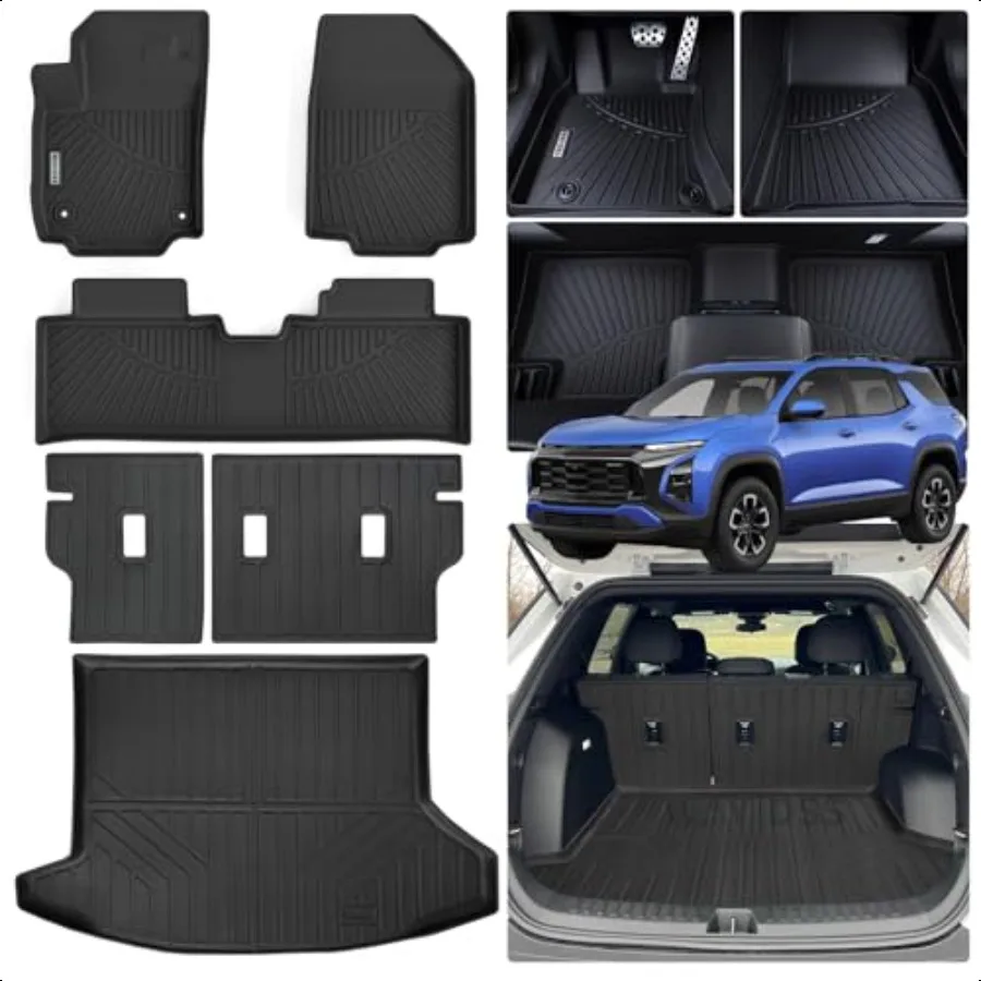 

Floor Liners for 2025 Chevy Equinox Fuel Version Non EV with Cargo Liners Backrest MatTPE All Weather Protection Car Floor Mats