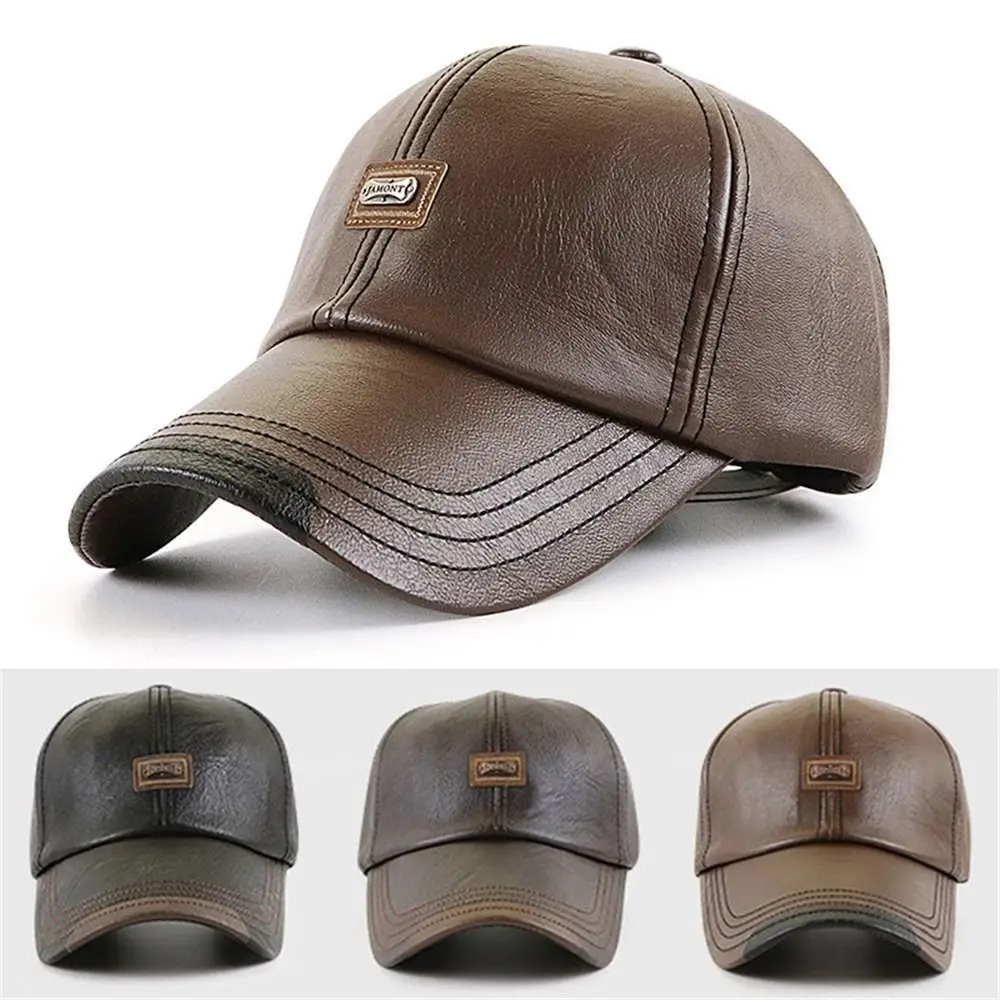 

Fashion Casual Outing Cap Sports Hat Leather Baseball Cap Peaked Hat