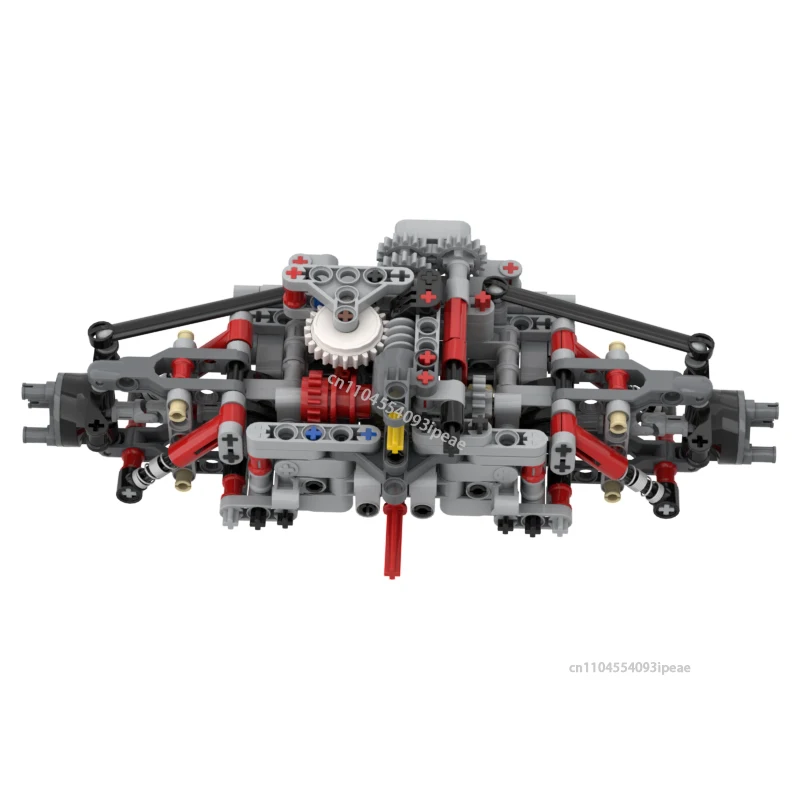 NUOVO Asse anteriore tecnico con sistema di assorbimento degli urti con blocco differenziale Modello Building Blocks Auto fai da te Funzione di sospensione del telaio Mattoni