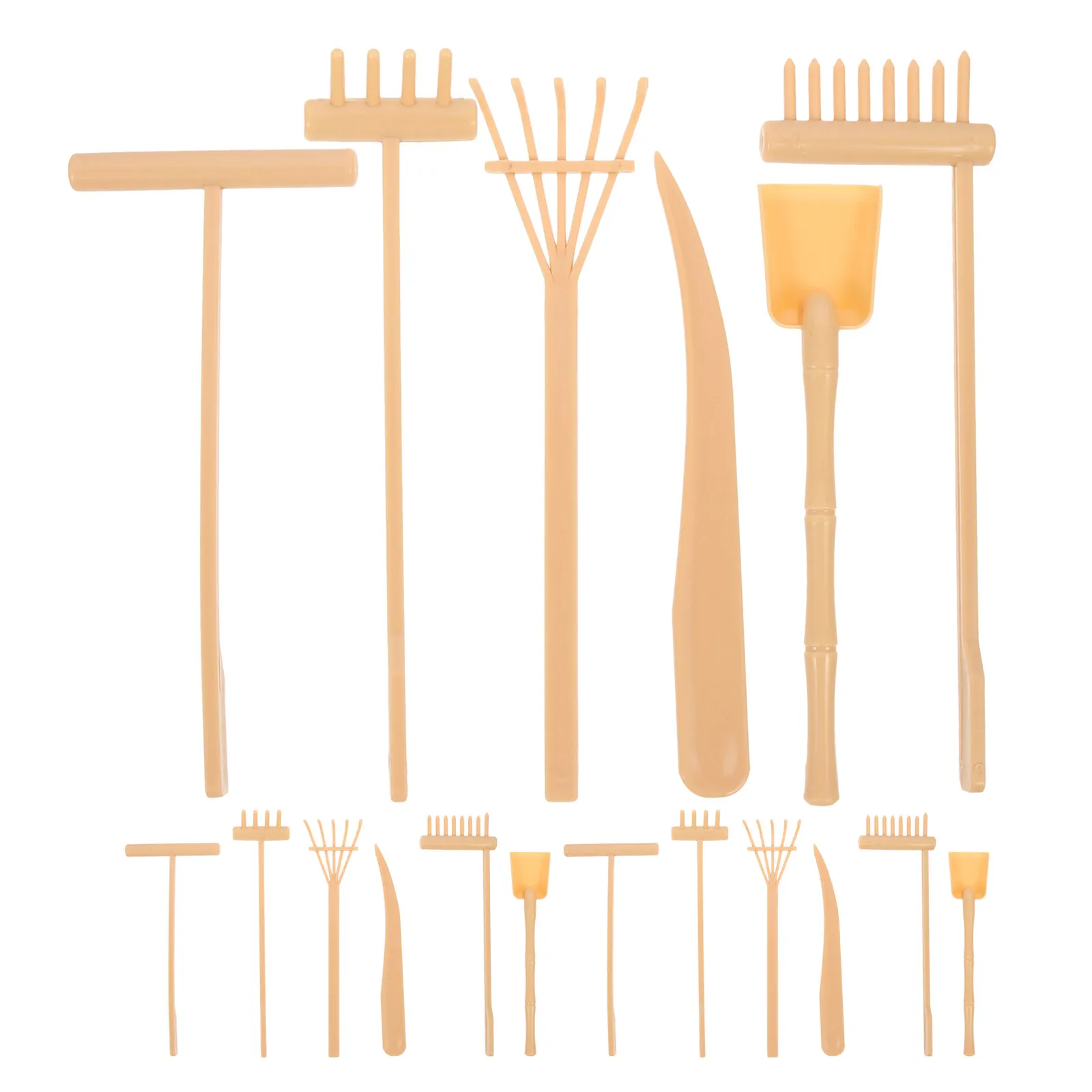 3 مجموعات من أدوات الحديقة الرملية الصغيرة المستوحاة من الزن للاسترخاء على سطح المكتب، إكسسوارات صينية الرمل للتأمل، أدوات صندوق الرمل للاسترخاء