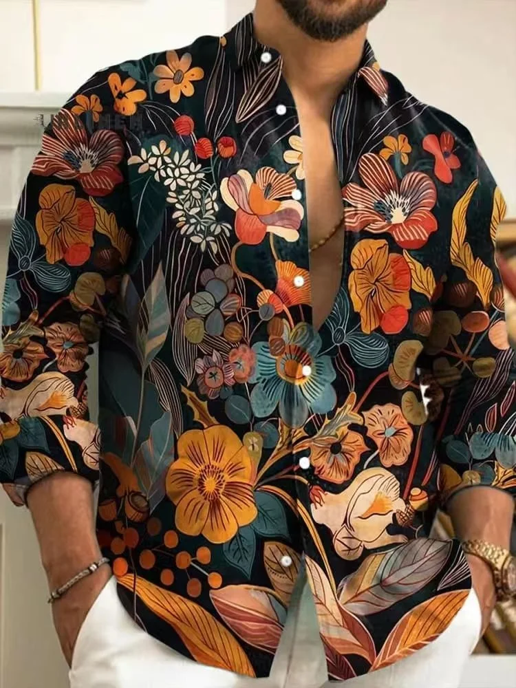 

2026 New Men's Hawaiian Shirt, Men's 3D Printed Short-Sleeve Shirt, Beach Vacation Linen Shirt