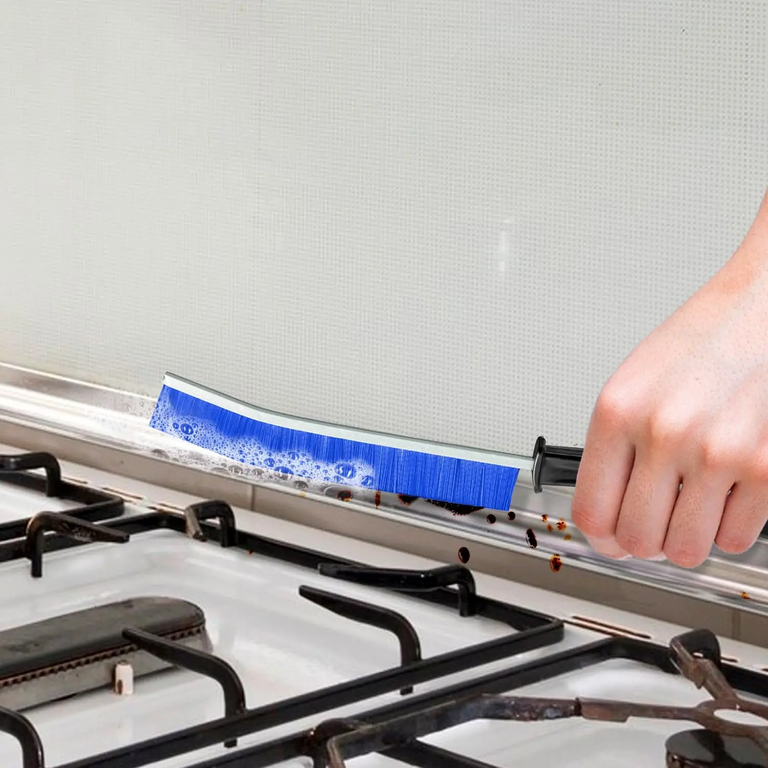 Cepillos de limpieza duraderos de cerdas duras para juntas de azulejos de cocina y baño, para rincones y líneas de ducha, 3 unidades