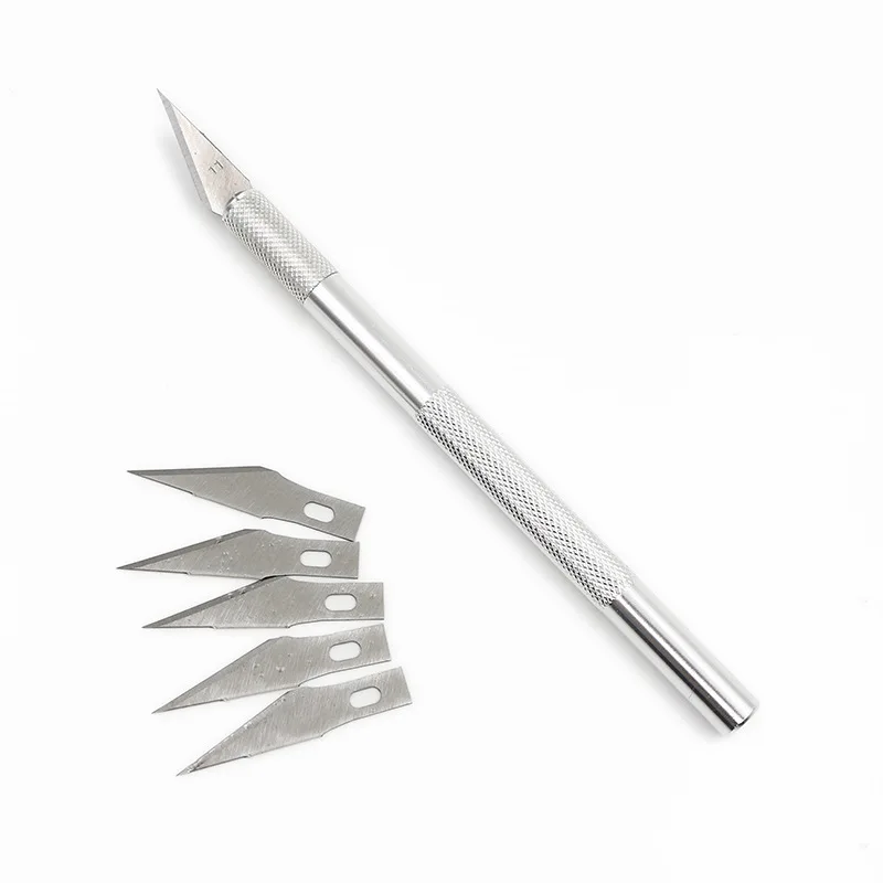 1Set Non-Slip Metal Scalpel Knife Tools Kit Cutter Engraving Craft knives Blades Mobile Phone PCB DIY Repair Hand Tools