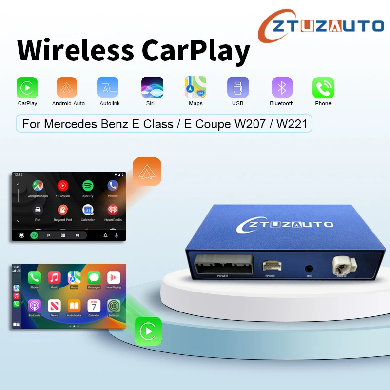 

Wireless CarPlay for Mercedes Benz E-Class W207/W221 2009-2014, with Android Auto Mirror Link AirPlay Car Play Functions