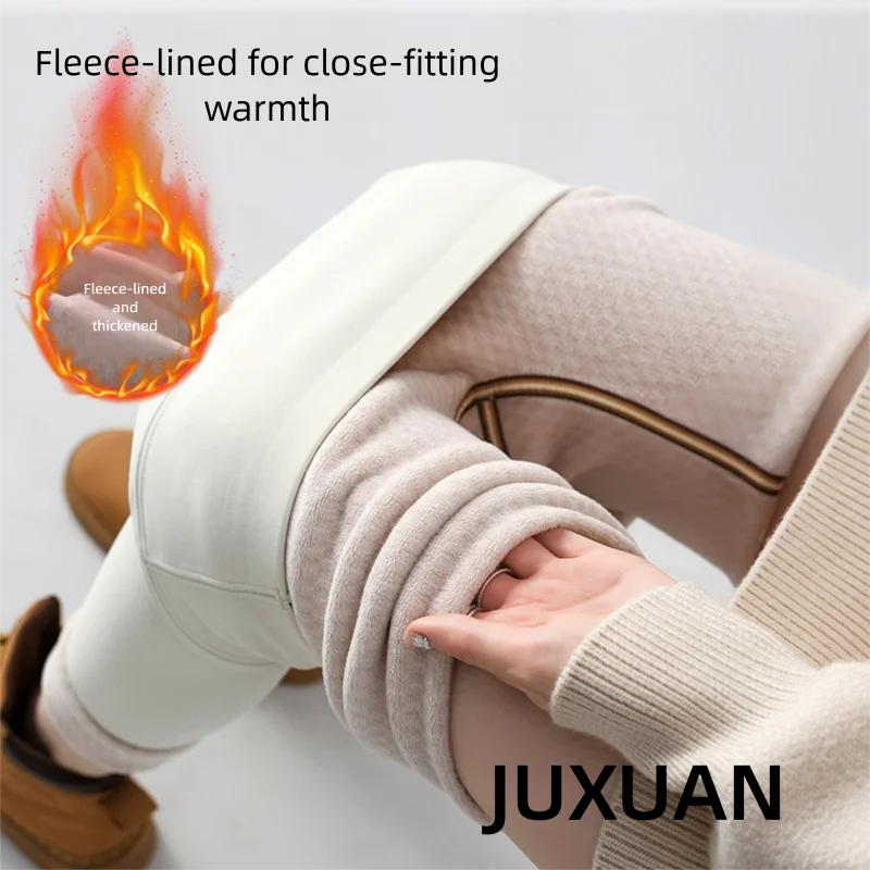 White Fleece Lined Leggings  Women High Waist Tummy Control Butt Lifting Yoga Pants Winter Thick Warm Push Up Shapewear Tights