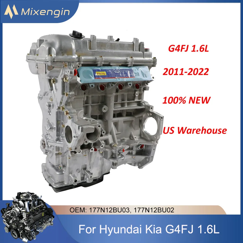 

Двигатель в сборе (Long Block) 1.6L G4FJ для Hyundai i30, Sonata, Veloster, Accent, Tucson, Kia Optima, Soul, K4, Sportage 2011-2022 гг.