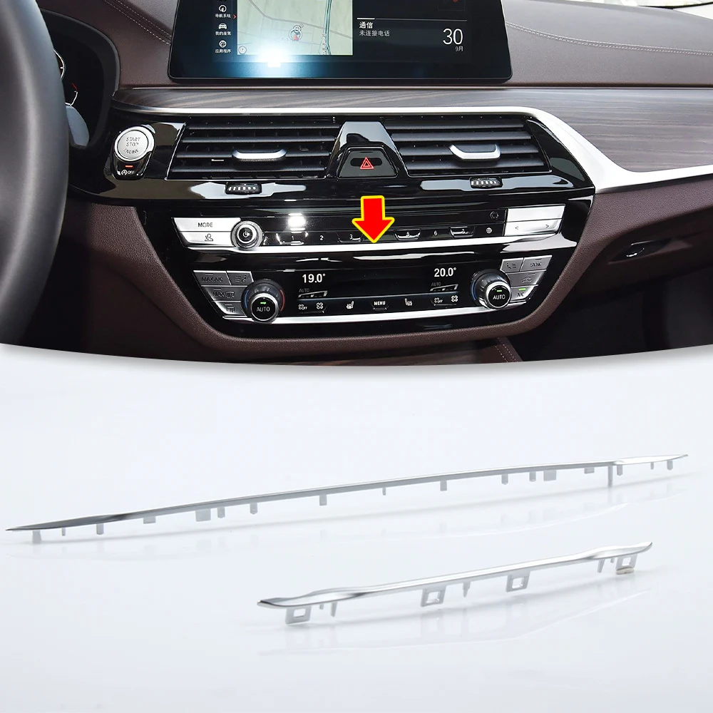 

Car Front Rear Air Conditioning Radio Panel Electroplating Strip Decorative Trim Strip For BMW 5 6 7 Series G38 G30 G32 G12