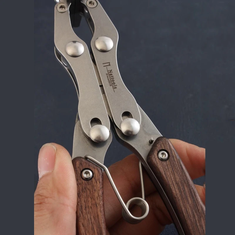 Nattools Strumenti artigianali in pelle artigianale fai-da-te fatti a mano Pinze piatte in pelle Pinze doppie professionali in acciaio inossidabile