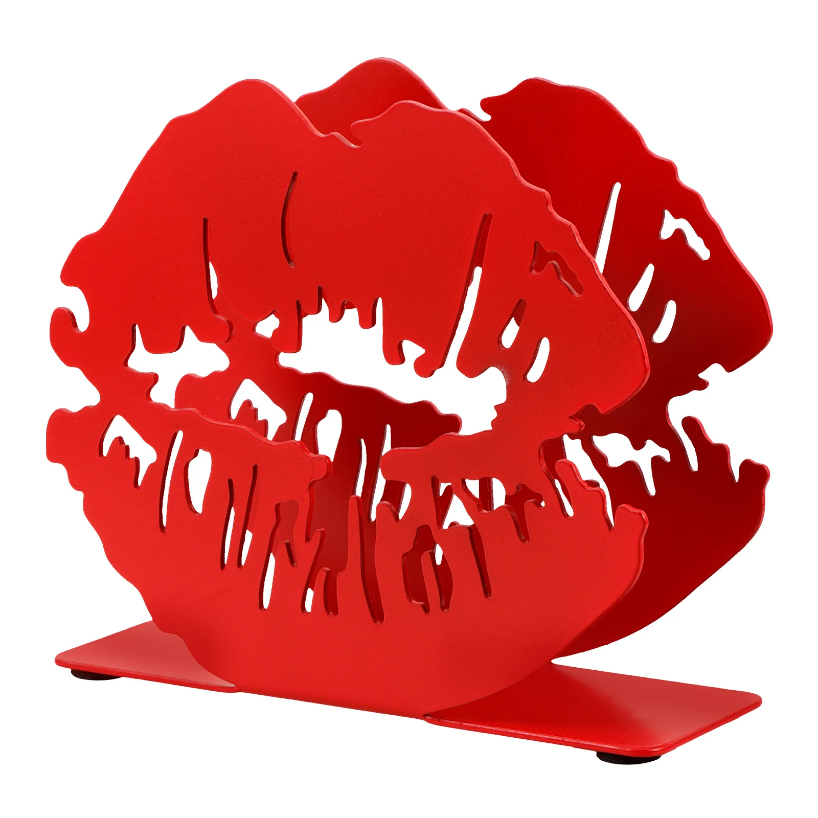 

Lip Shaped Napkin Holder Iron Stand Kitchen Decorative Dispenser Restaurant Table Use Strong Smooth Edge