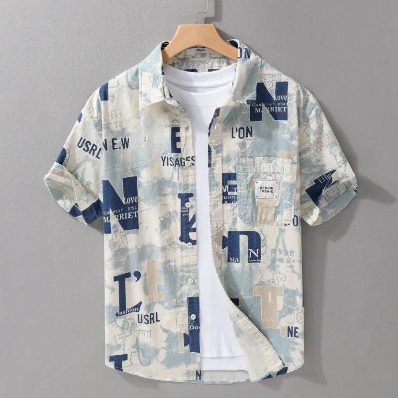 

Мужская хлопковая футболка с коротким рукавом, с буквенным принтом, дышащая, летняя, модная, с оригинальным дизайном, повседневная, с принтом