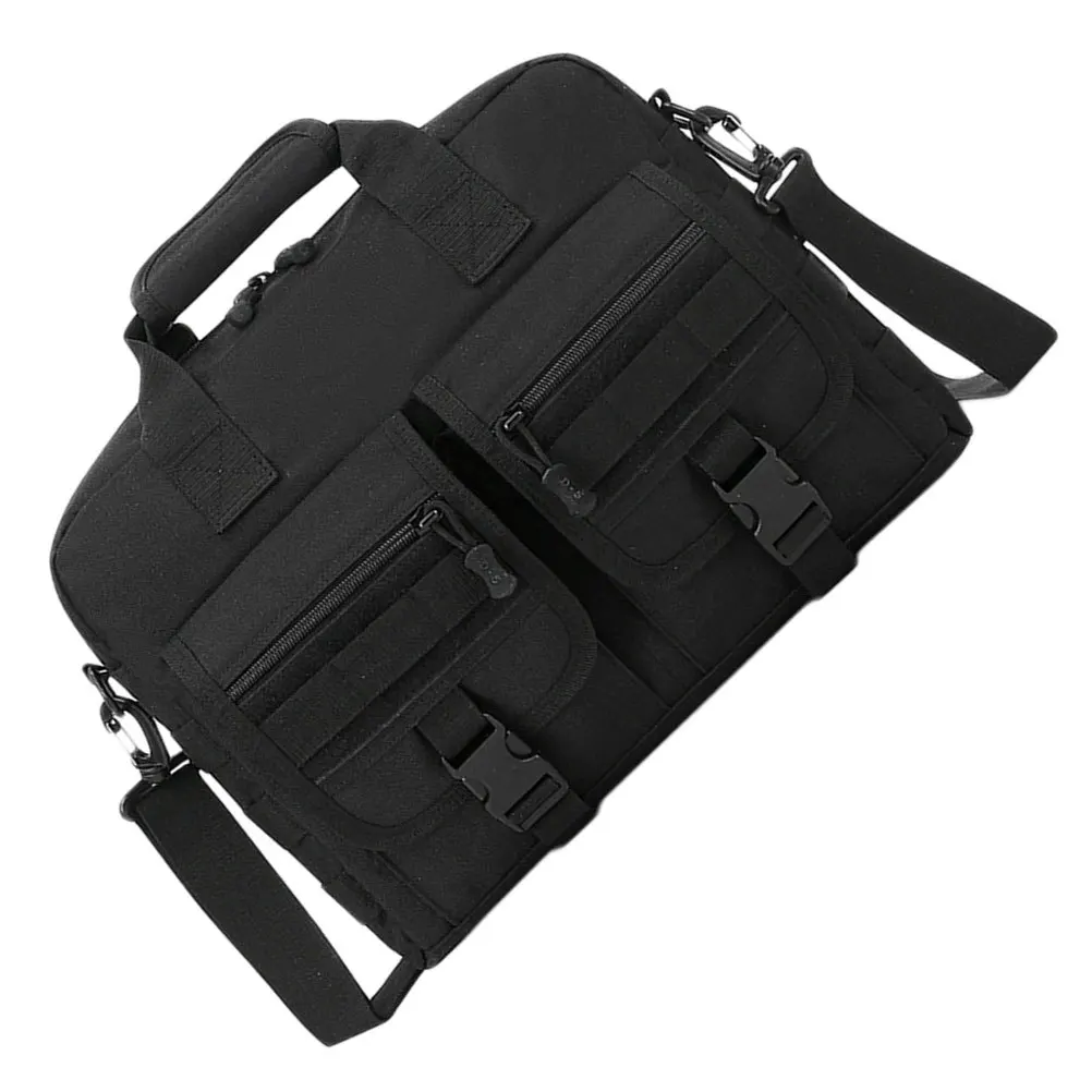 حقيبة كمبيوتر من النايلون الأسود عبر الجسم متعددة الوظائف للكمبيوتر المحمول حقيبة ساعي البريد للرجال حقيبة كتف تخزين بسيطة