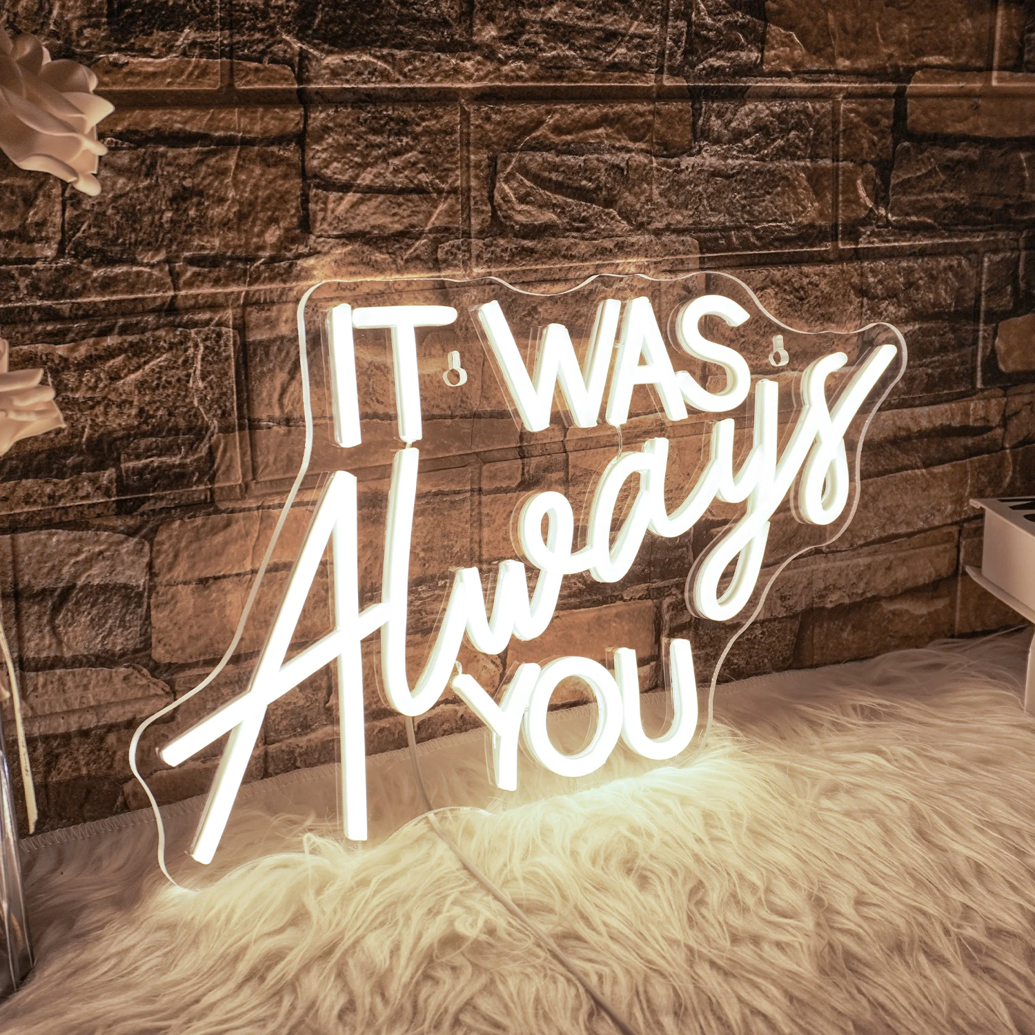 It was always you Neon Sign Wedding Hanging Wall Decor USB Powered for Engagement Valentines Day Proposal Birthday Party Neon