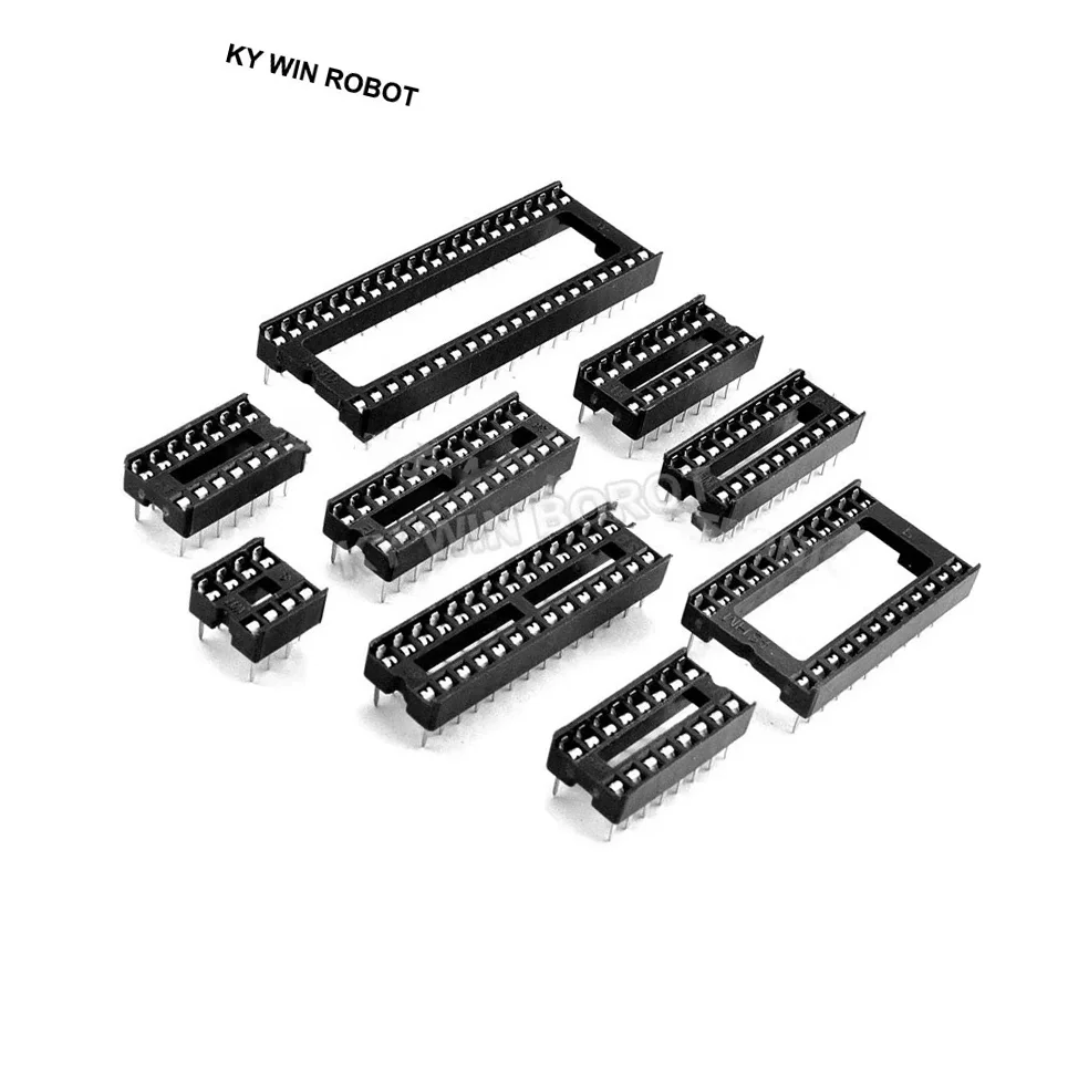 10PCS IC Sockets 2.54MM DIP6 DIP8 DIP14 DIP16 DIP18 DIP20 DIP28 DIP40 Pins Connector DIP Socket 6 8 14 16 18 20 24 28 32 40 Pin