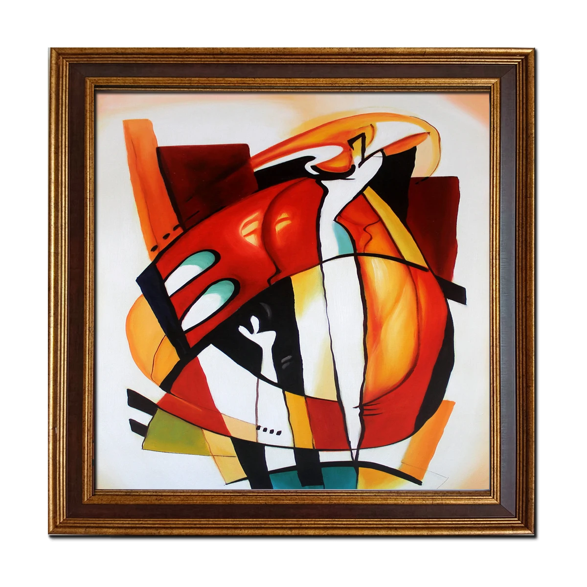 

Golden Framed-Hand painted Music Abstract Oil Painting On Canvas Reproduction Art Modern Home Decor