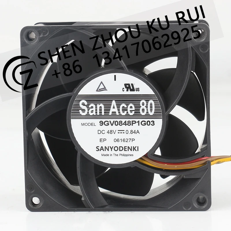 Sanyo 48V 0.84A 8038 8CM 4-wire PWM speed regulation High air volume server 9GV0848P1G03 Cooling fan