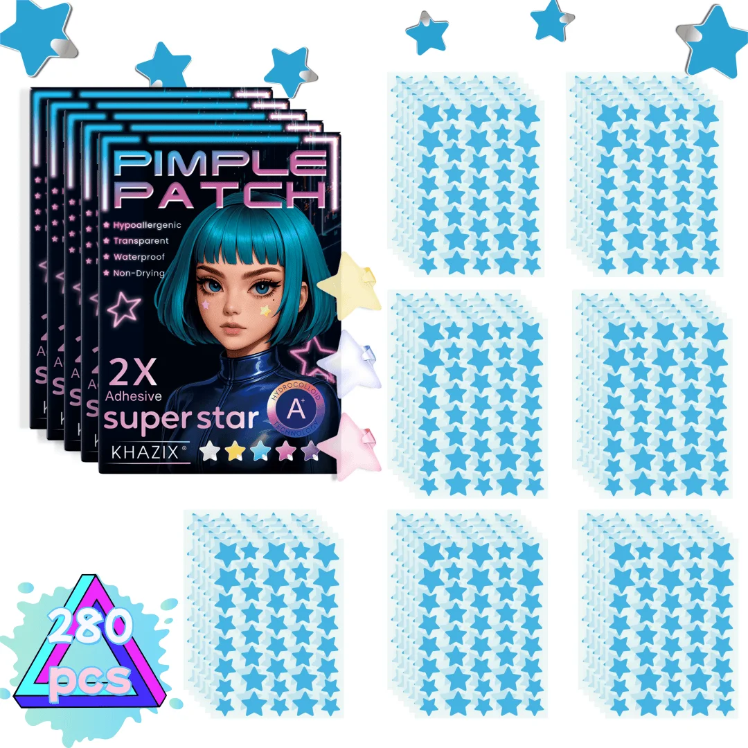 280 pieces of multi-color star acne patches, facial acne patches, concealer acne patches, and pimples patches, ultra-thin