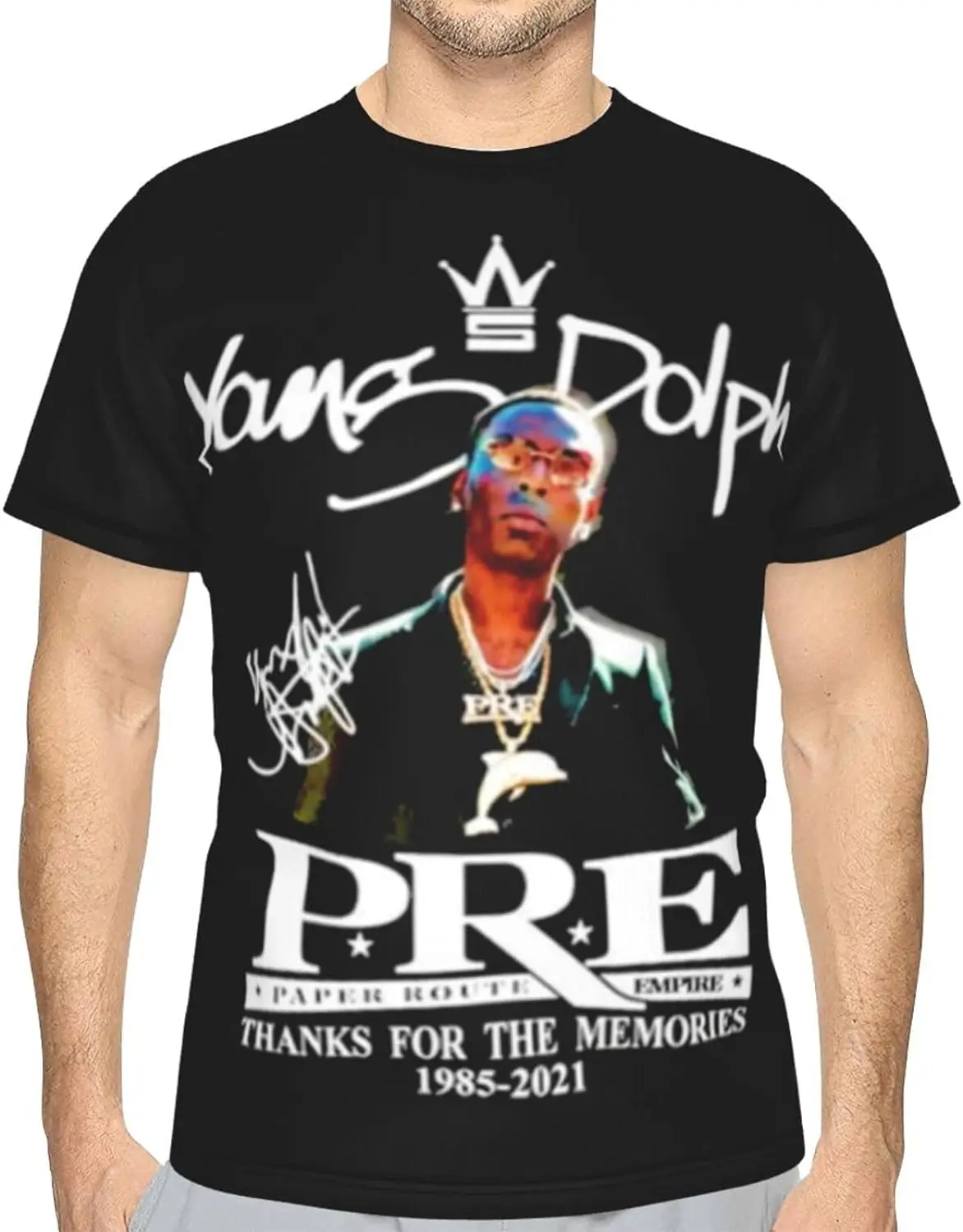 

Young Rapper Dolph Singer Rip T Shirt Men's Classic Sports Tee Crew Neck Short Sleeve Clothes Black