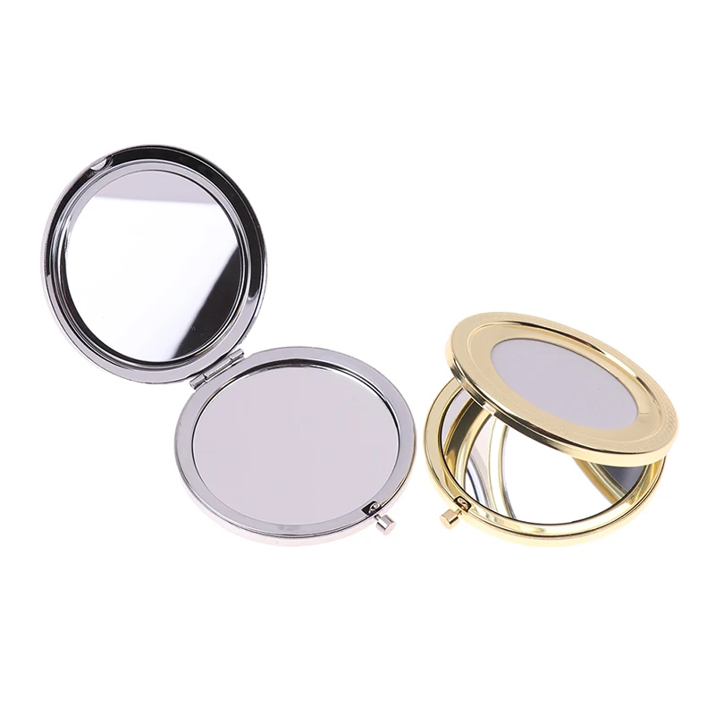 Foldable Vintage Makeup Mirror Mini Square Makeup Vanity Mirror Portable Hand Double-sided Compact Pocket Cosmetic Mirror